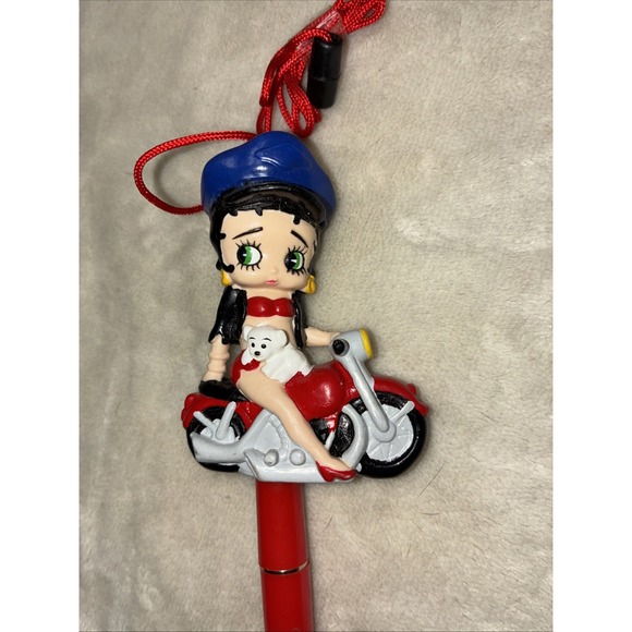 Vintage Betty‎ Boop Collectors Pen Topper And Pen Lot Of 2 Biker Peace Sign 1994 - Picture 13 of 15